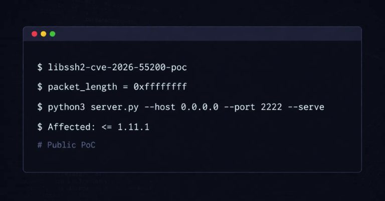 Public PoC Released for Critical libssh2 CVE-2026-55200 Client-Side SSH Flaw Public PoC Released for Critical libssh2 CVE-2026-55200 Client-Side SSH Flaw